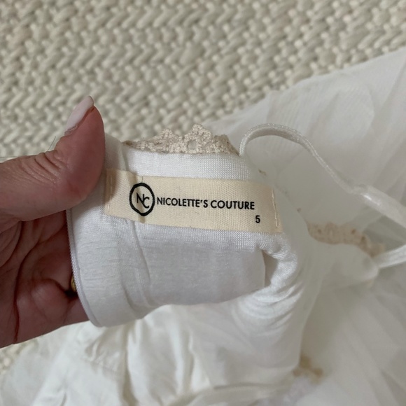 White Sequin Tulle Dress by Nicolette's Couture - Picture 2 of 4